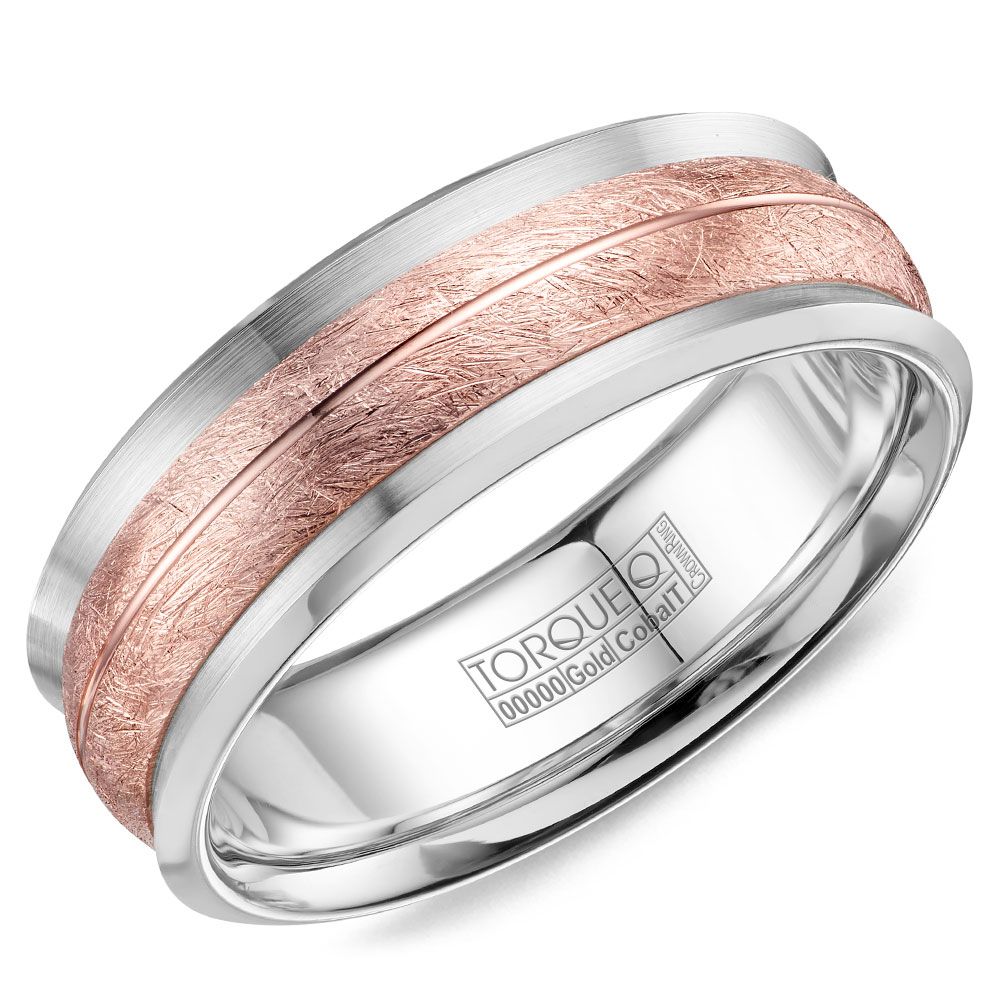 Cobalt &amp; Rose Gold Textured Ring