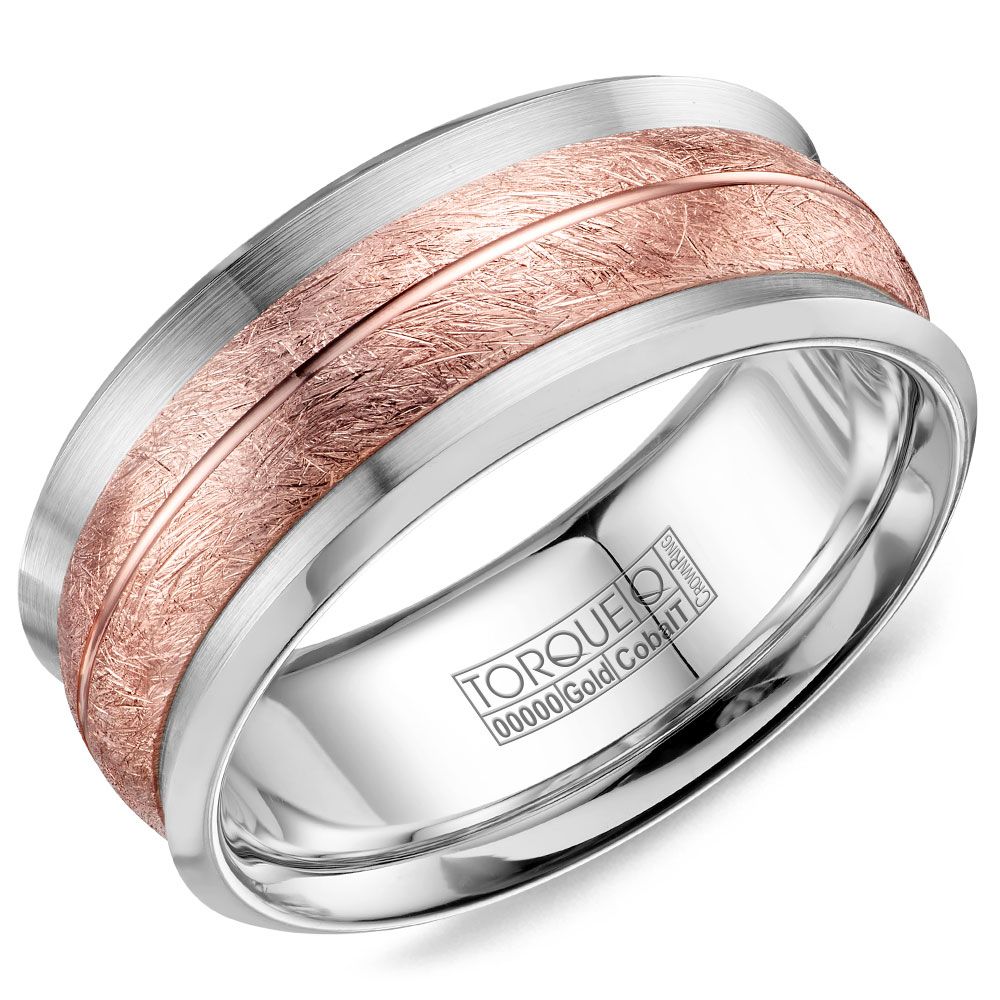 Cobalt &amp; Rose Gold Textured Ring
