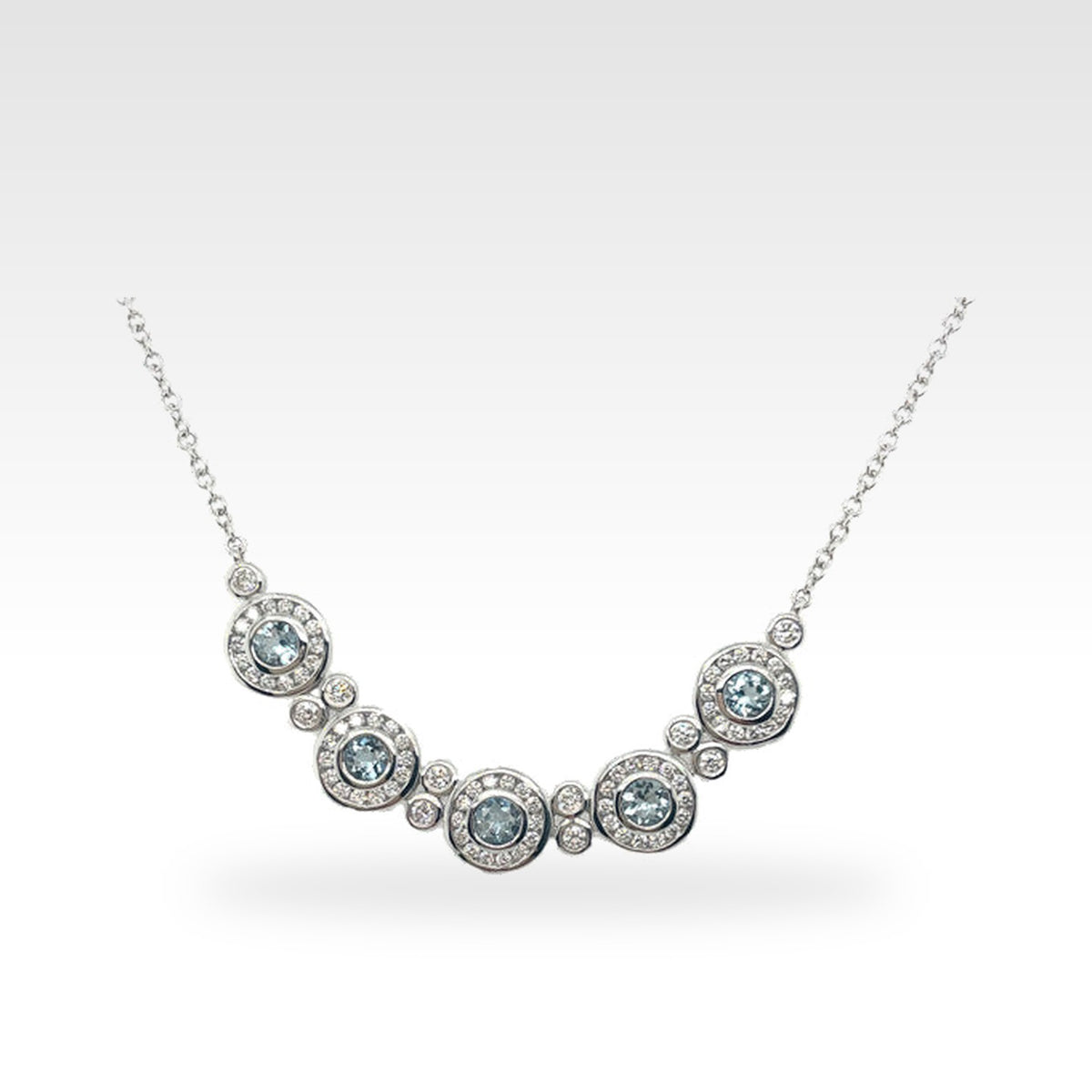Eternal Aquamarine Necklace with diamonds
