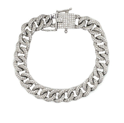 White Gold Diamond Cuban Chain