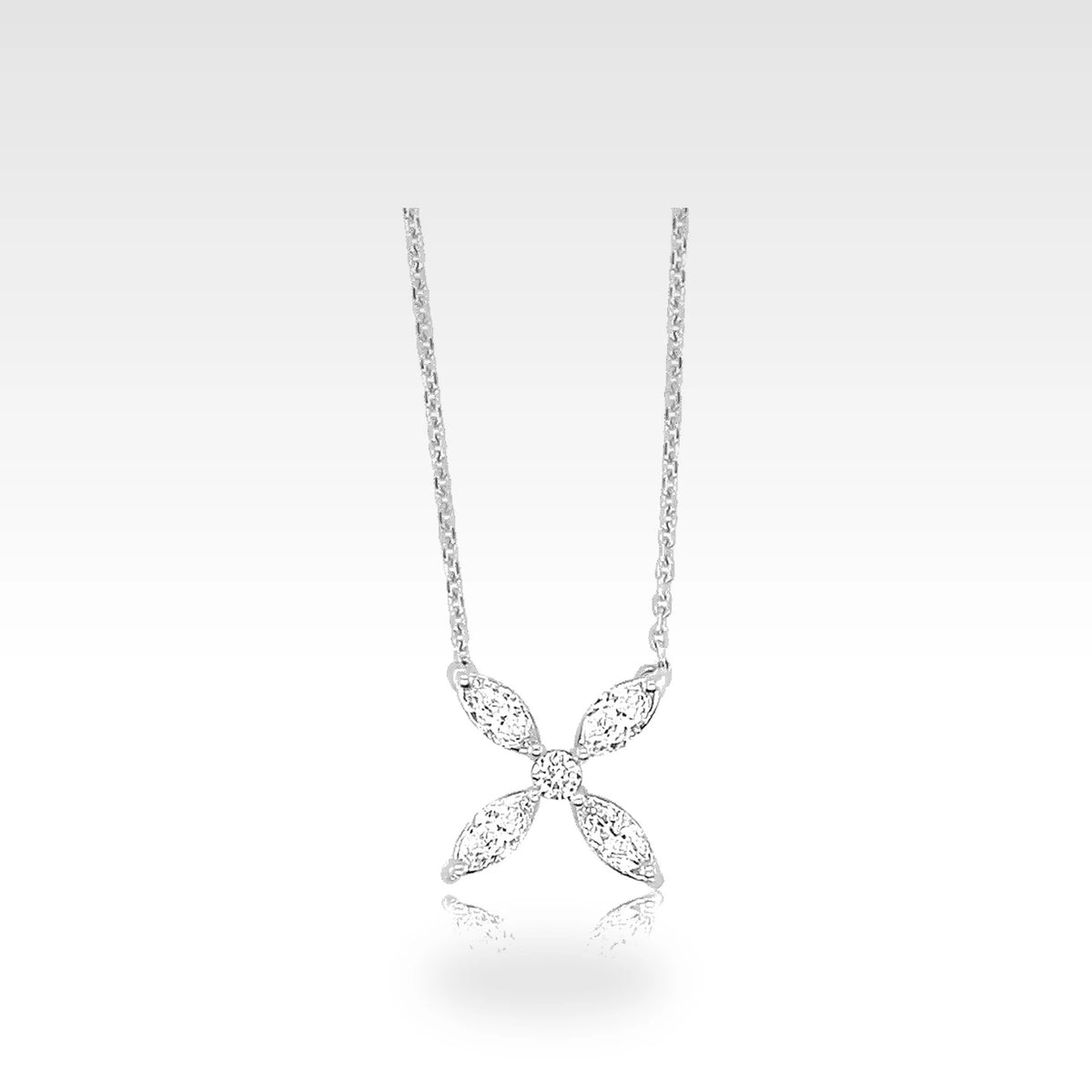 Floral Marquise Diamond Pendant