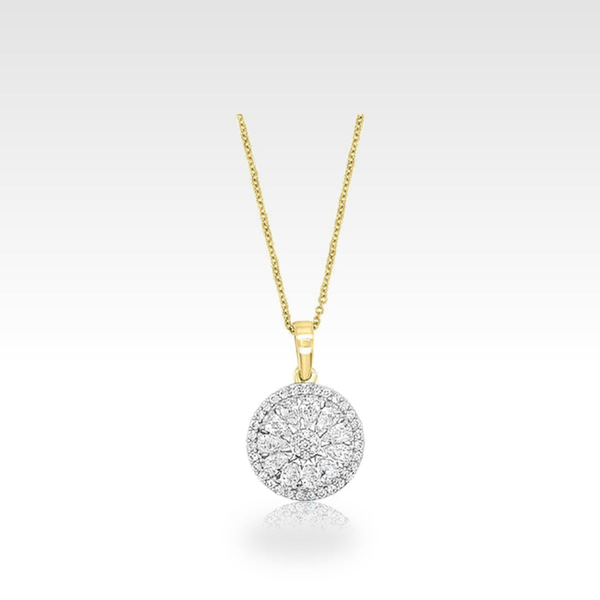 Floral Pear &amp; Round Pendant with diamonds