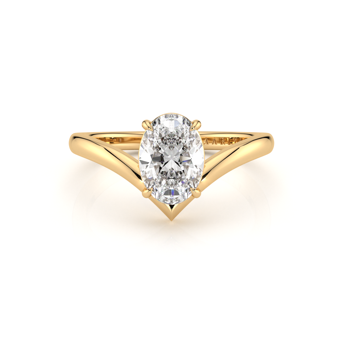 Oval Diamond Shaped Ring