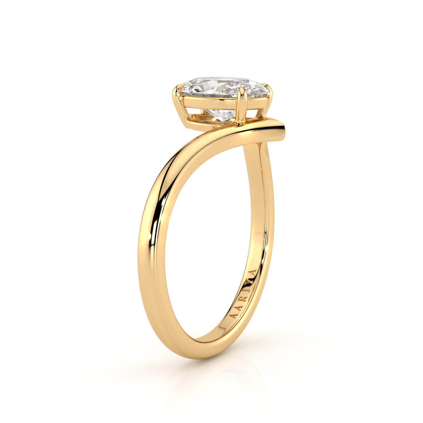 Oval Diamond Shaped Ring