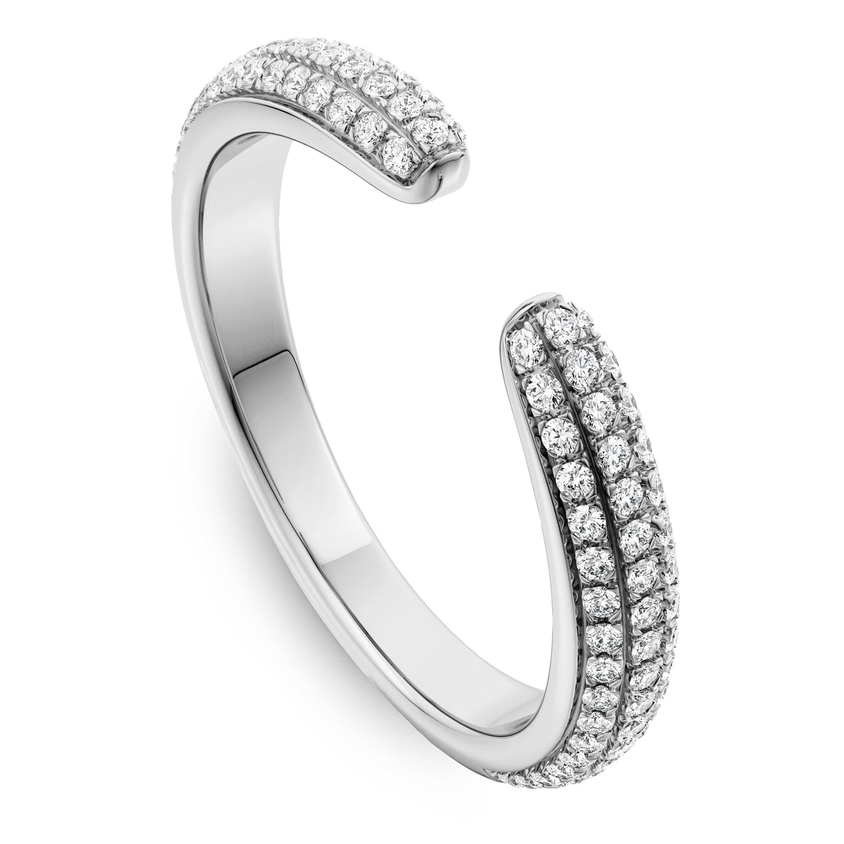 3D Pave Split Diamond Band