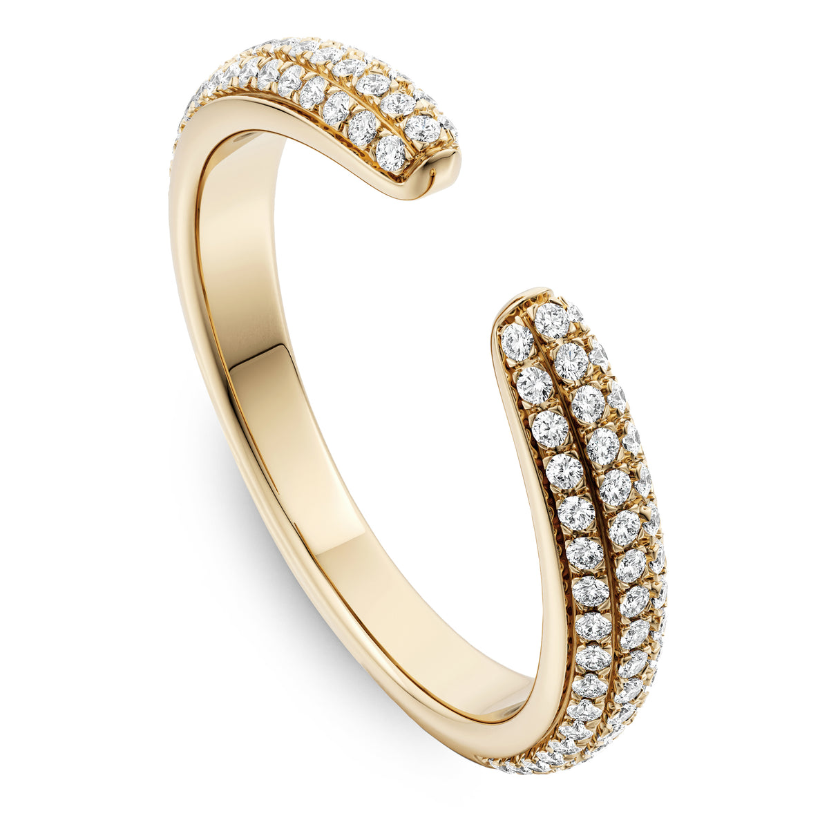 3D Pave Split Diamond Band