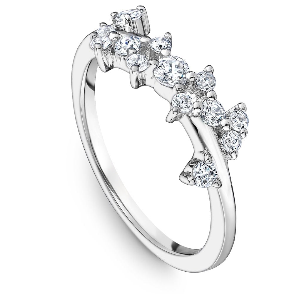 Floral Offset Diamond Band