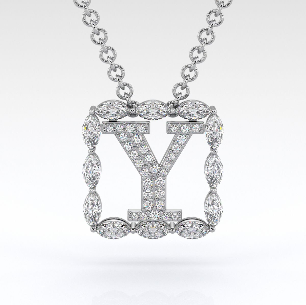 Y | White Marquise Diamond Pendant