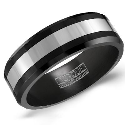 Black Ceramic &amp; Tungsten Ring