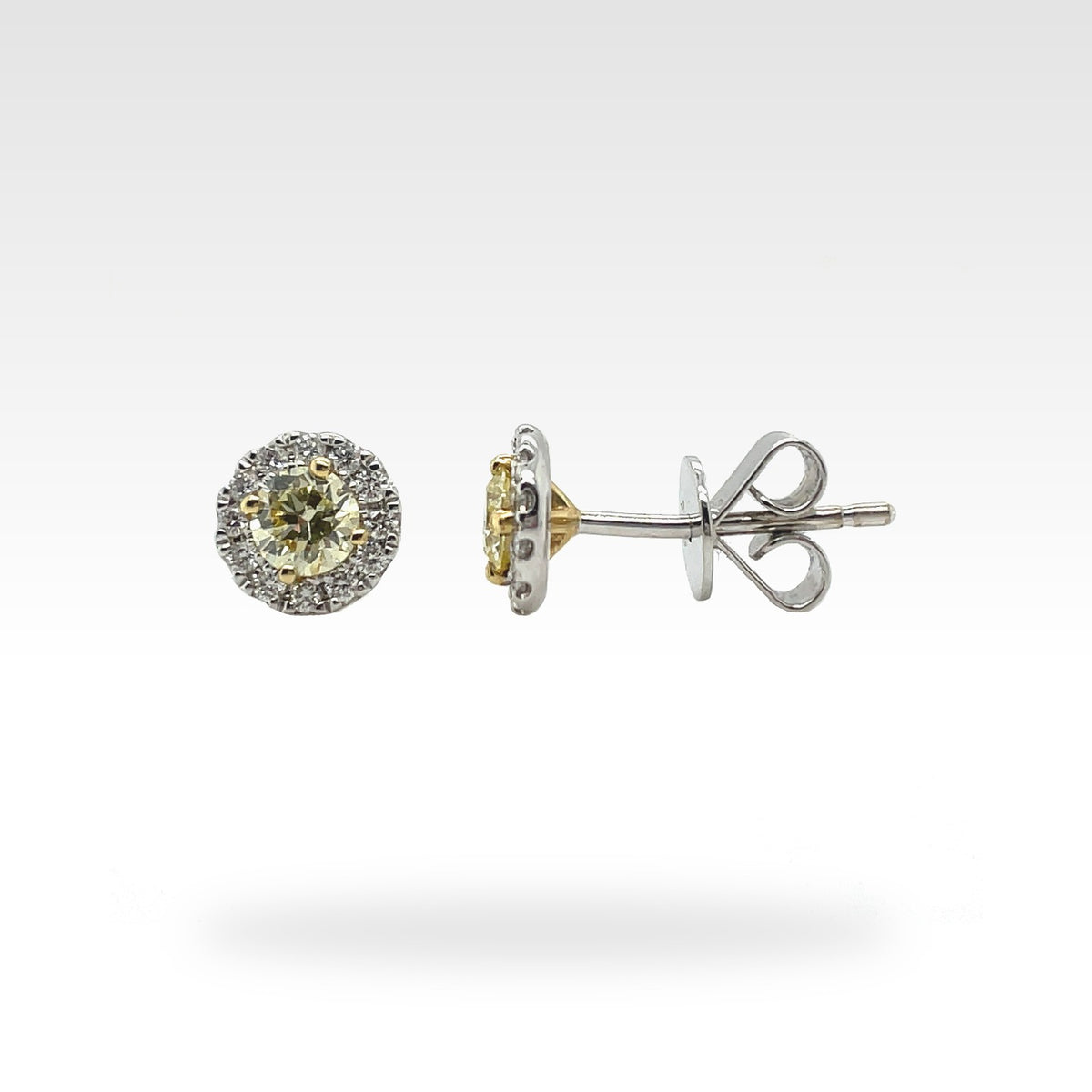 Eternal 18ct Yellow Diamond Stud Earrings in yellow gold