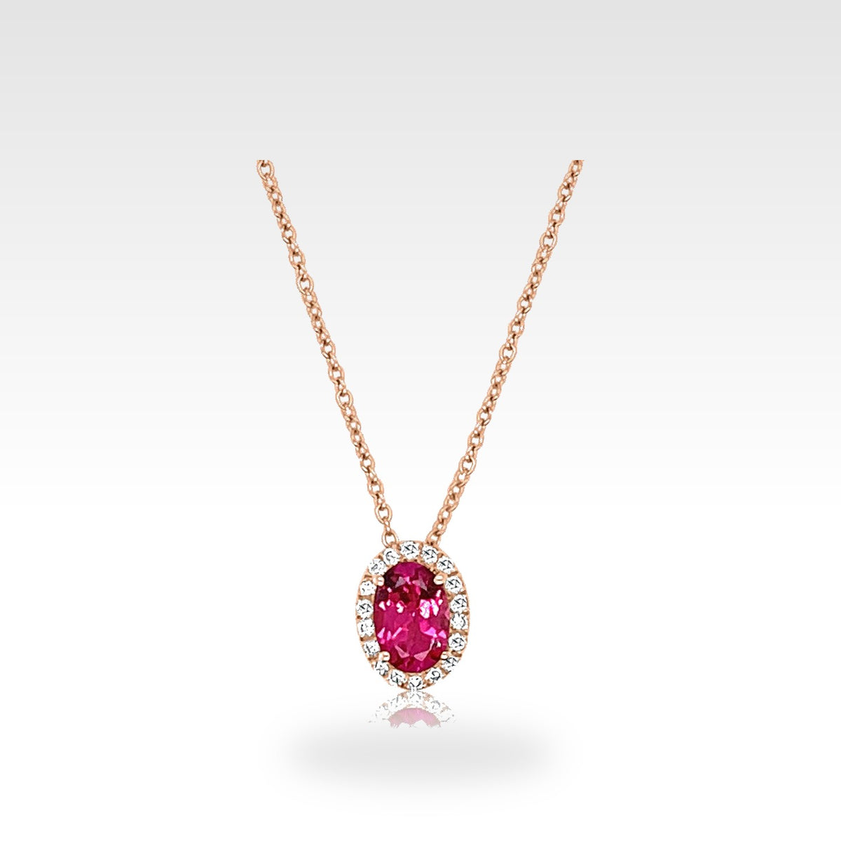 18ct Topaz Necklace in rose gold with diamonds