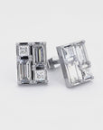 BAGUETTE | Princess & Baguette Double Diamond Earrings