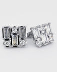 BAGUETTE | Baguette & Round Trinity Diamond Earrings