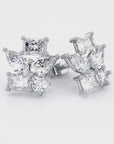 Floral | Double Baguette, Double Pear & Round Diamond Earrings