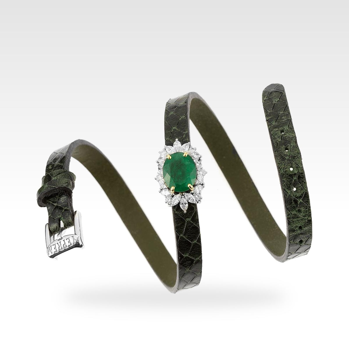 Art Leather Emerald Bracelet