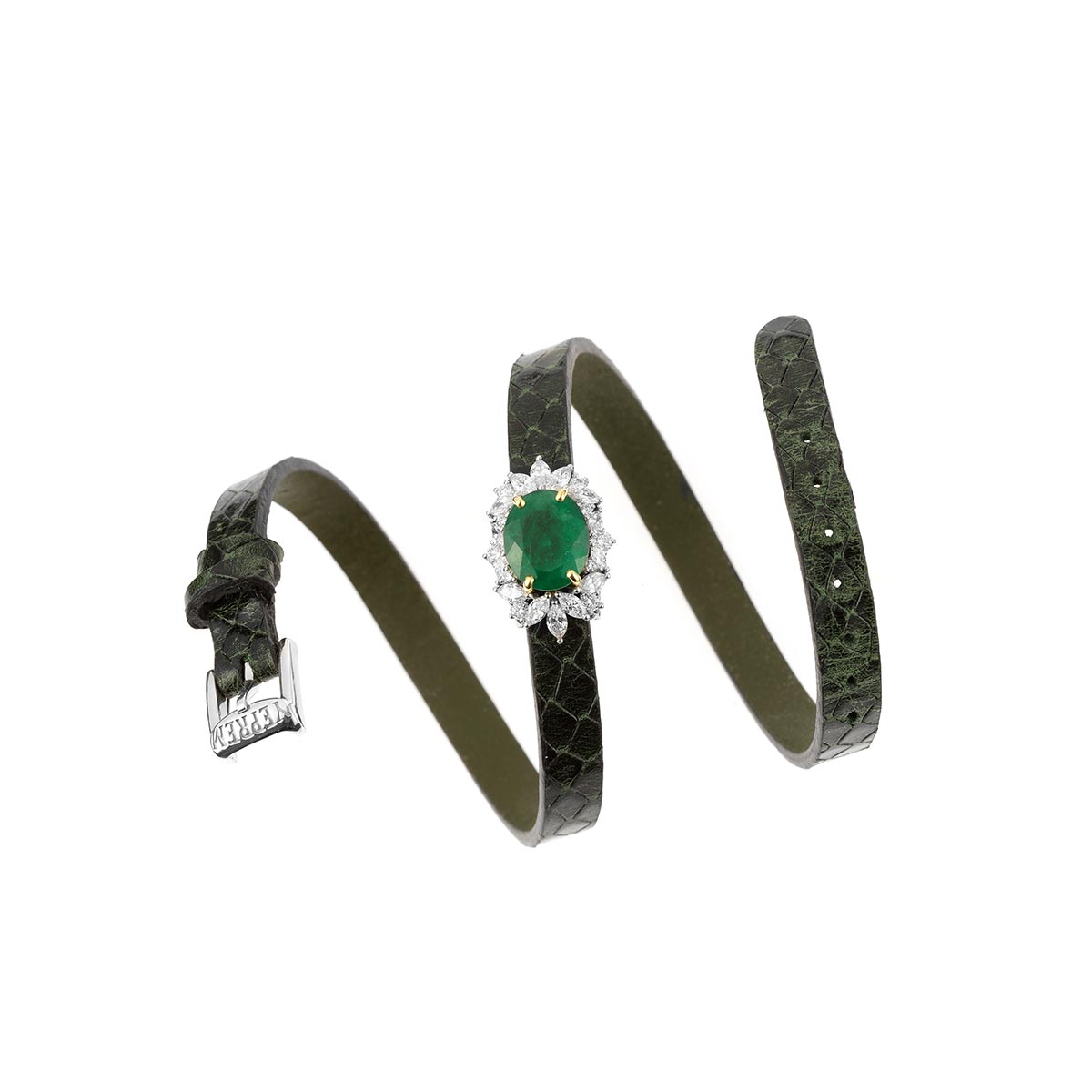 ART | Leather Emerald Bracelet