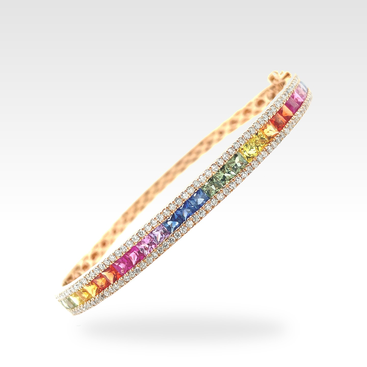Rainbow Multicolour Bangle with diamonds