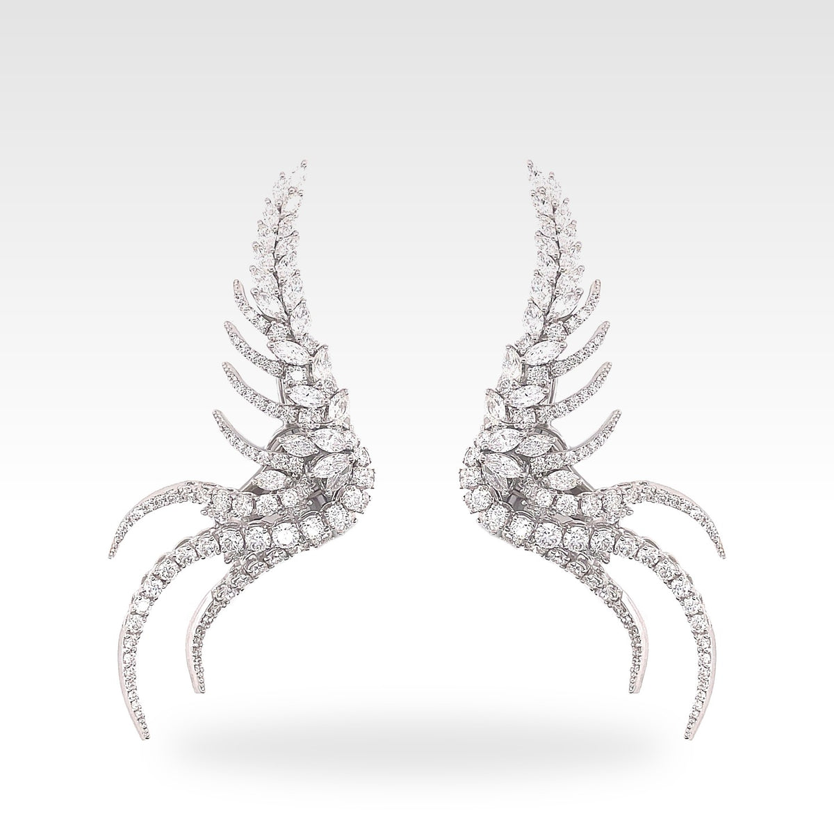 Art Scorpion Style Earrings with marquise diamonds