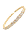 Brazalete torcido de diamantes dorados