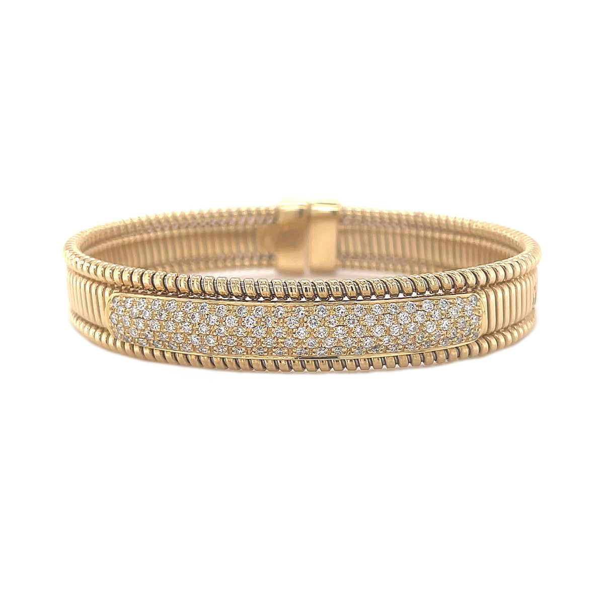 Brazalete con pavé francés de 18 quilates