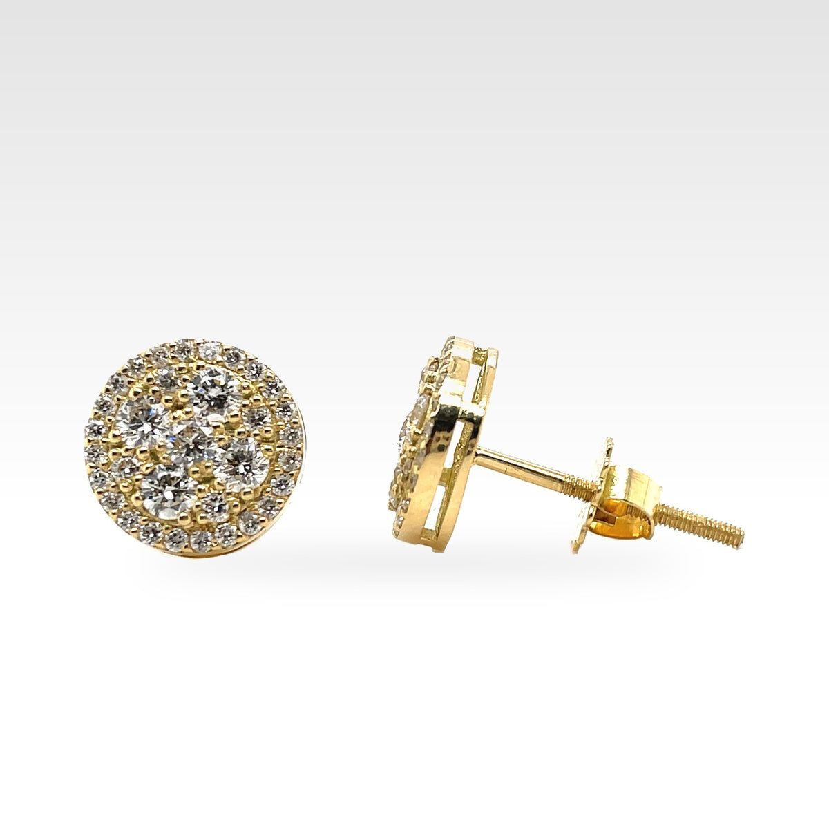 Eternal Diamond Halo Stud Earrings in 18ct yellow gold