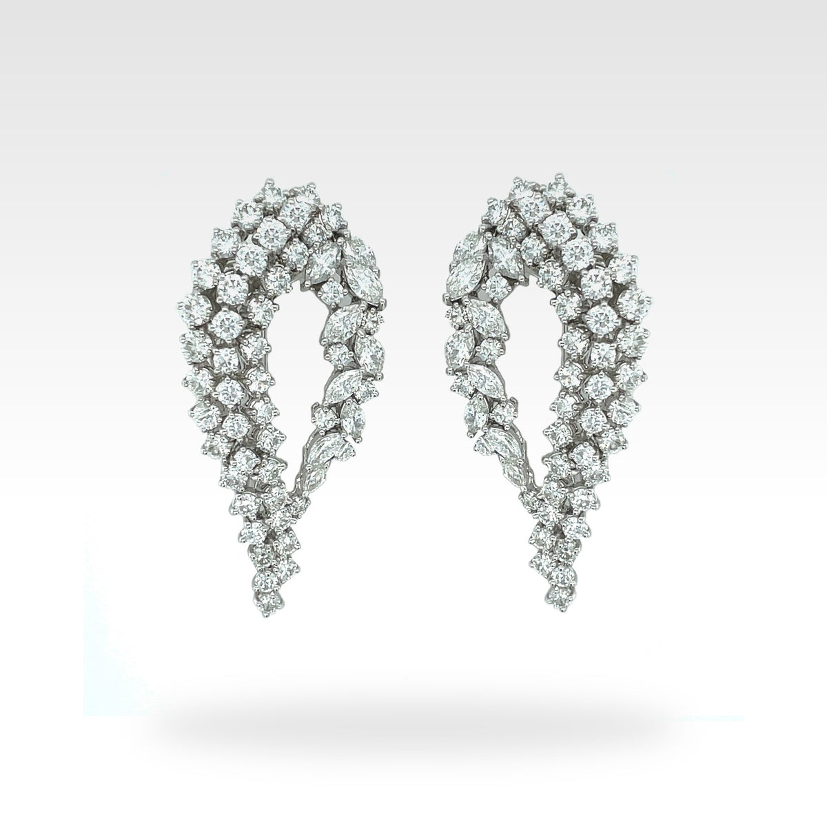 Art Cuff Earrings with diamonds