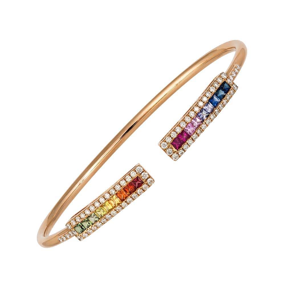 RAINBOW | Rose Gold Diamond Multicolour Bangle