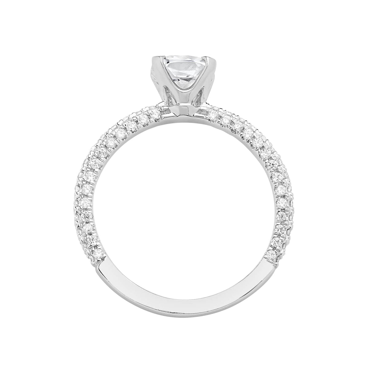 Cushion Cut French Pave Ring