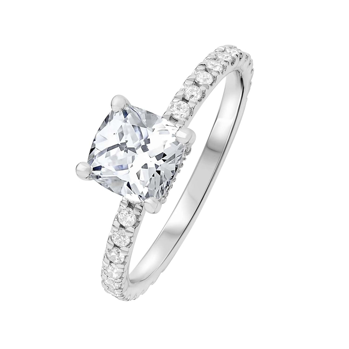 Cushion Underhalo Diamond Ring