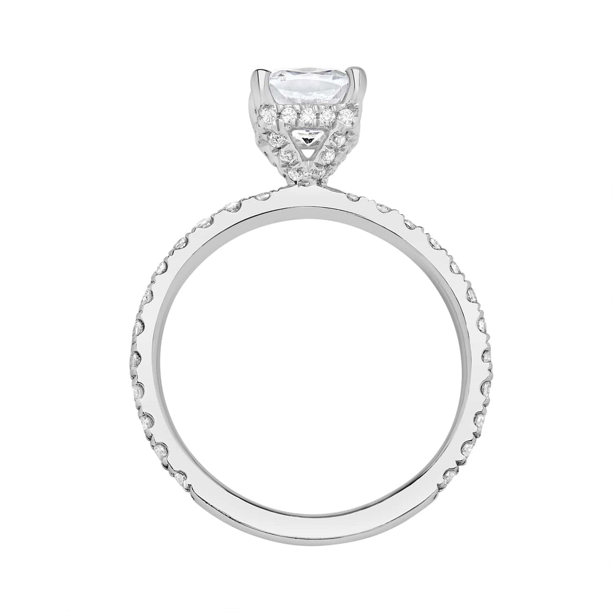 Cushion Underhalo Diamond Ring