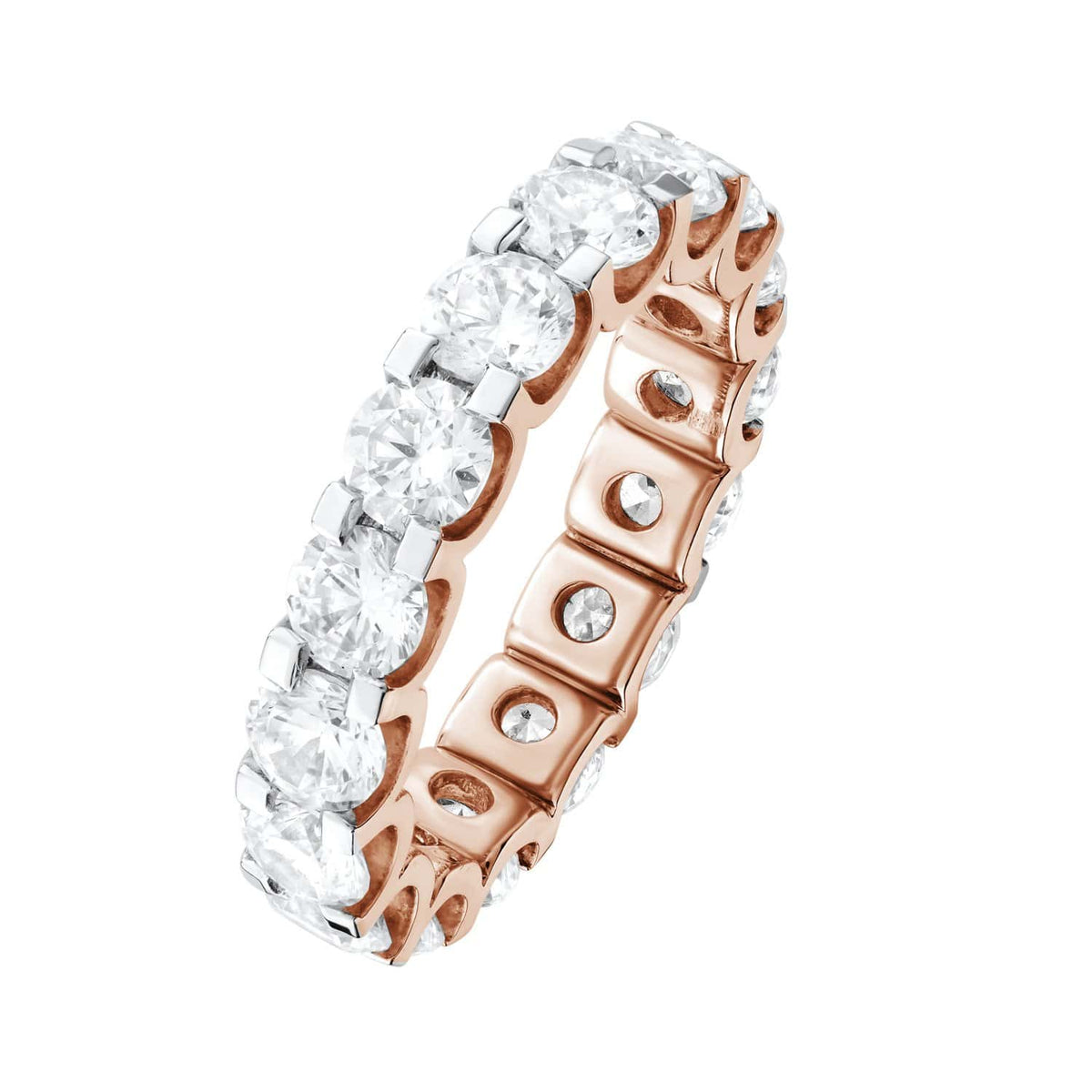 Anillo de eternidad de diamantes redondos