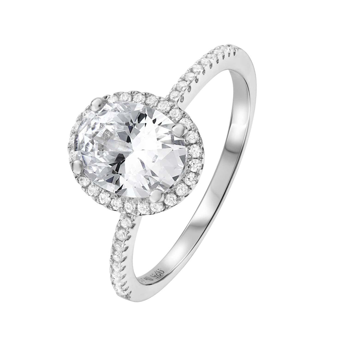 Oval Diamond Halo Ring