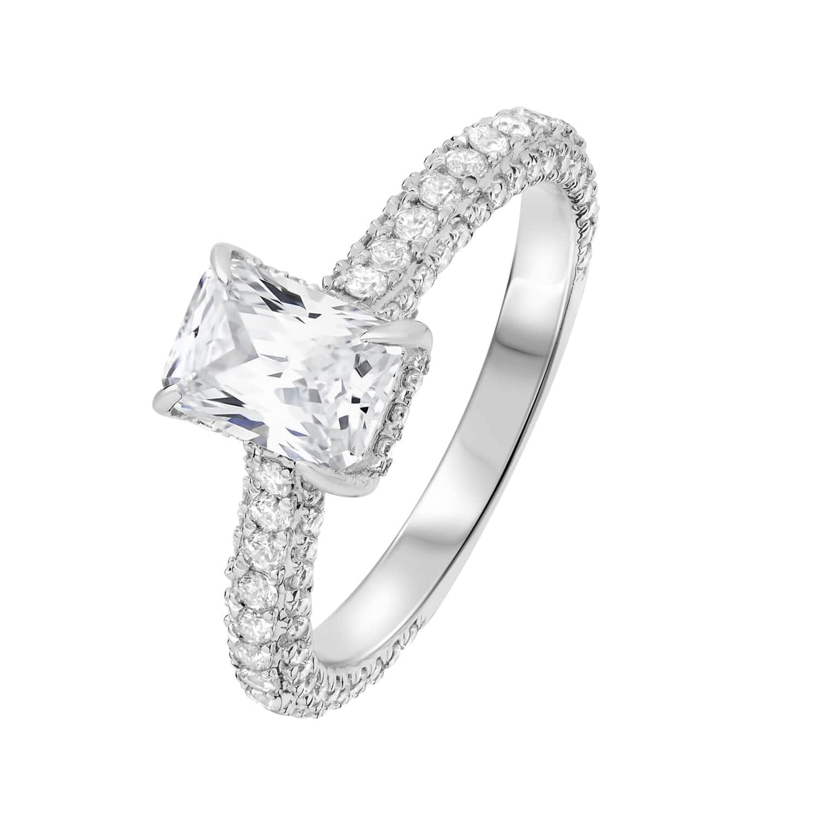 Anillo Radiant French Pave Underhalo
