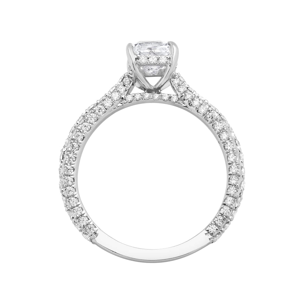 Anillo Radiant French Pave Underhalo
