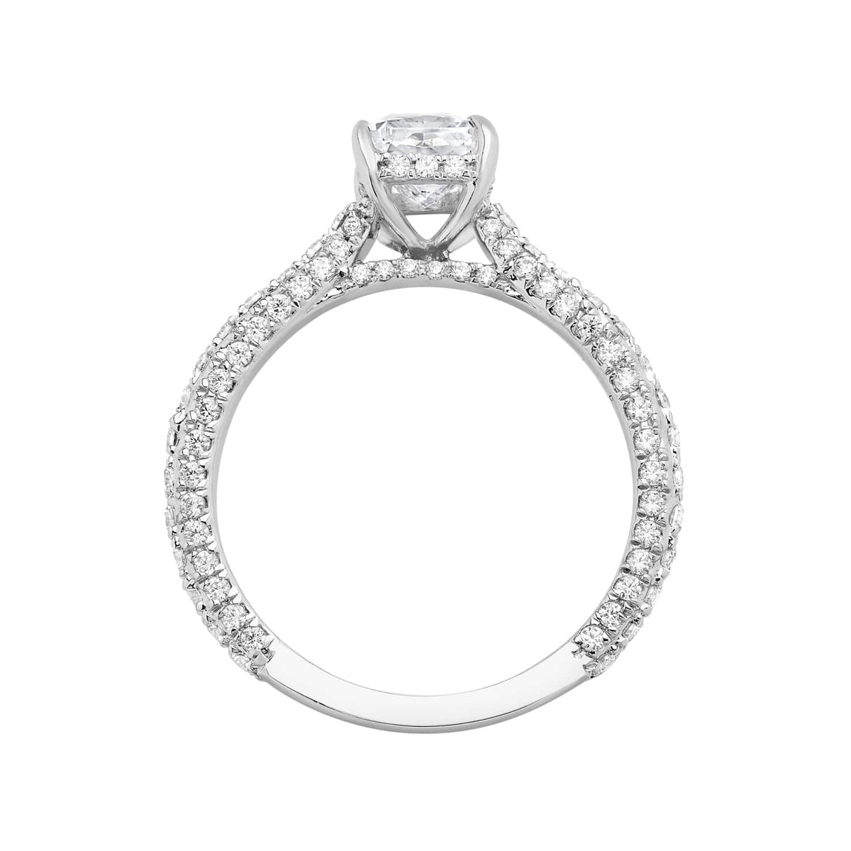 Radiant French Pave underhalo ring