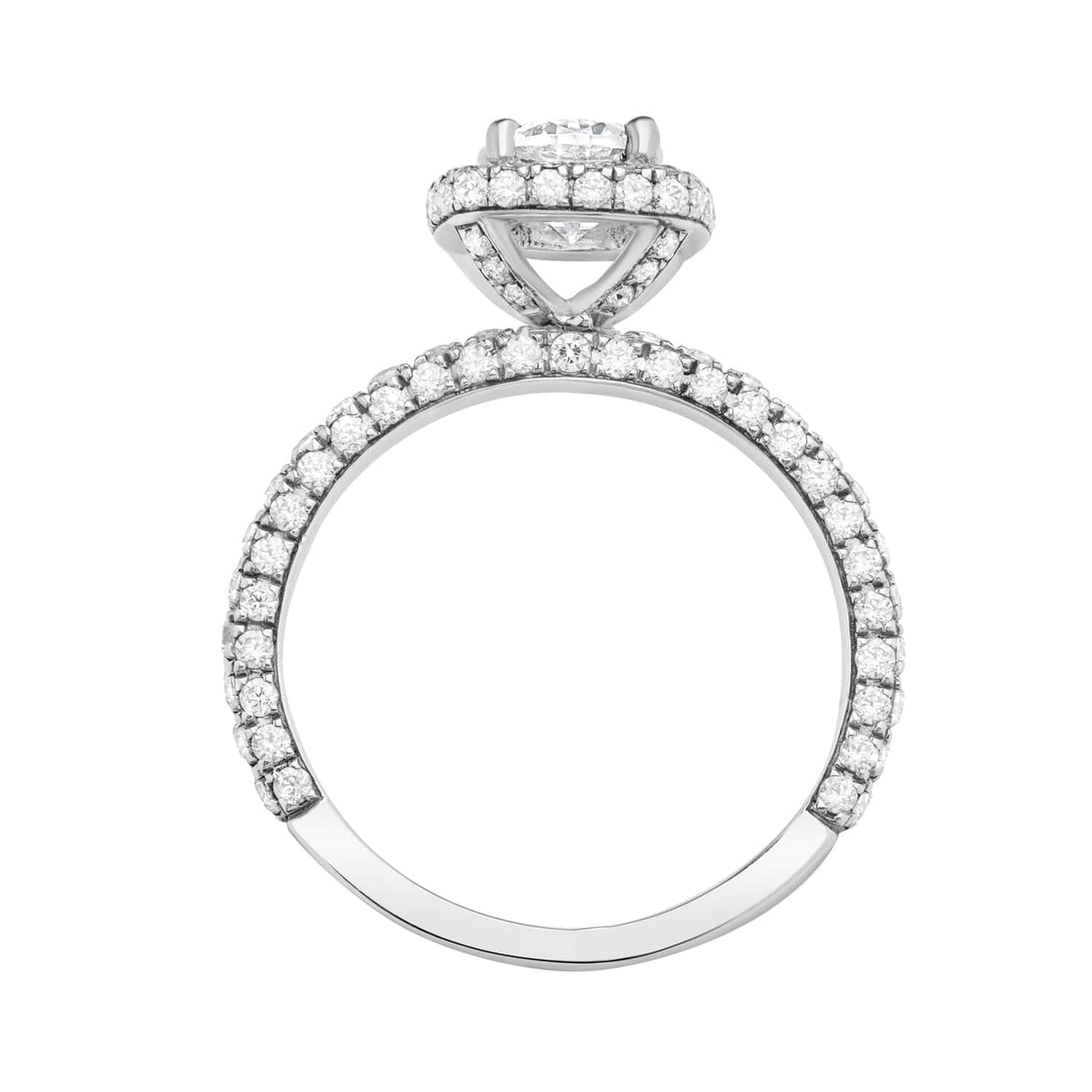 Anillo de compromiso con halo de diamantes 3D