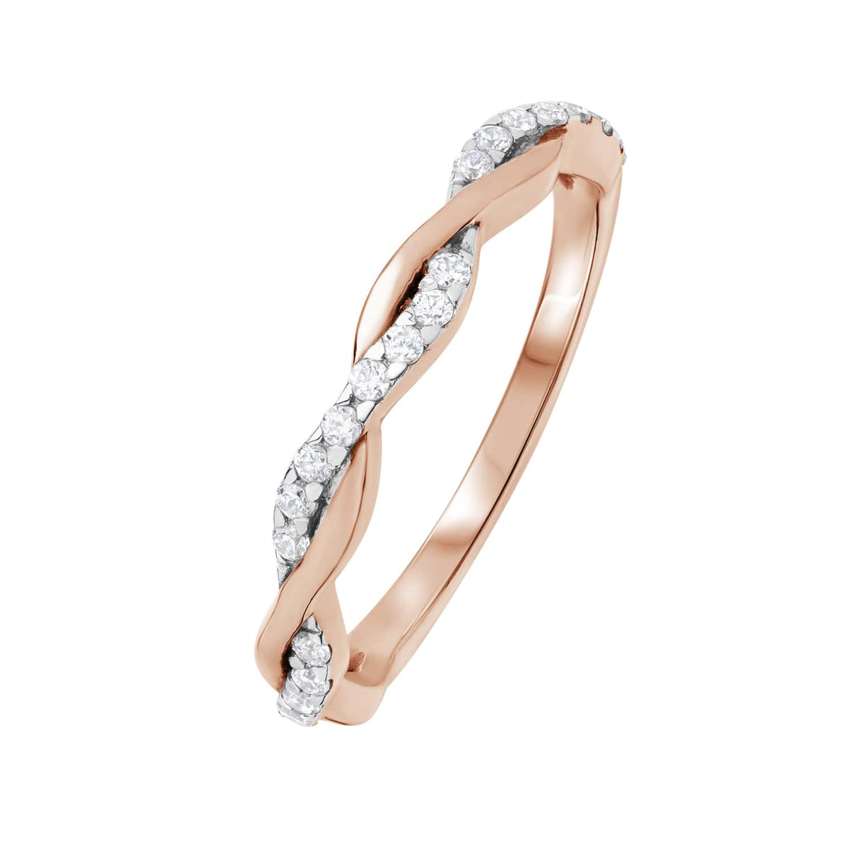 Anillo de diamantes cruzados