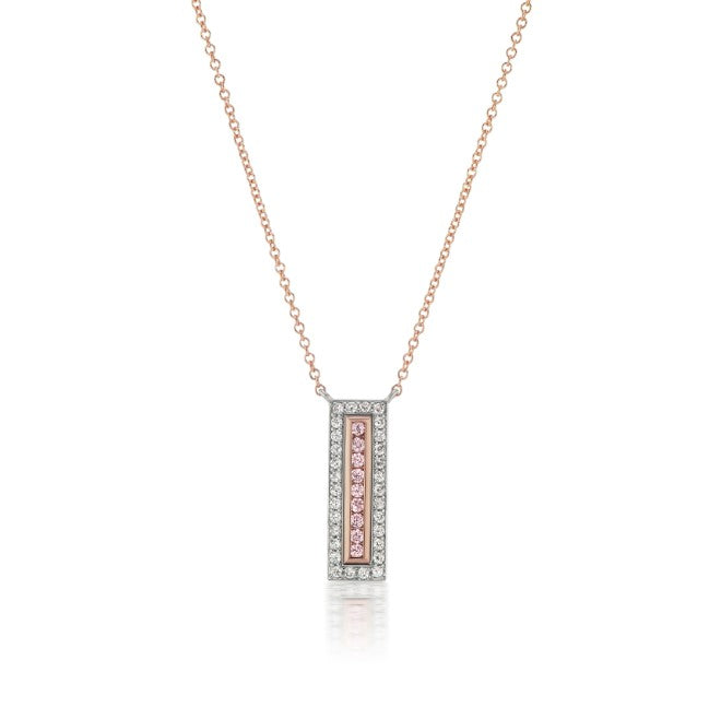 Collar con barra vertical de diamantes Argyle Pink™
