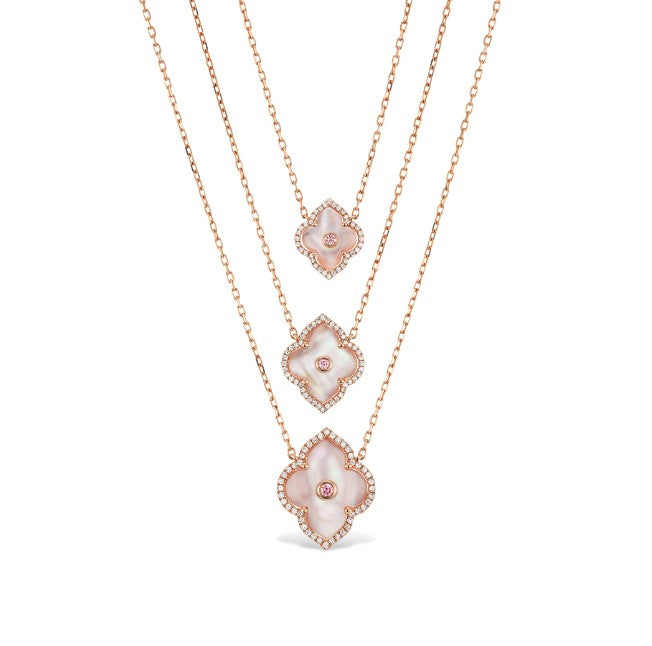 Collar mediano de nácar y diamantes Argyle Pink™