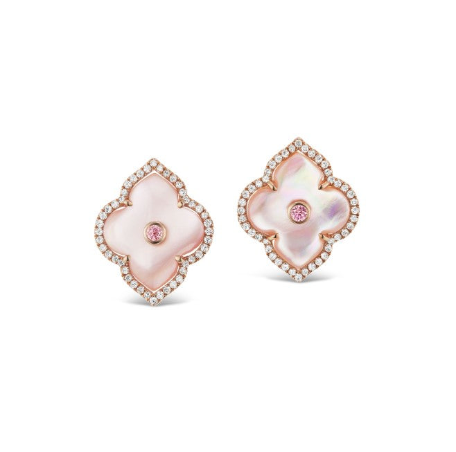 Aretes de diamantes y nácar Argyle Pink™