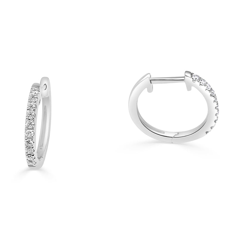 Round Diamond Hoops