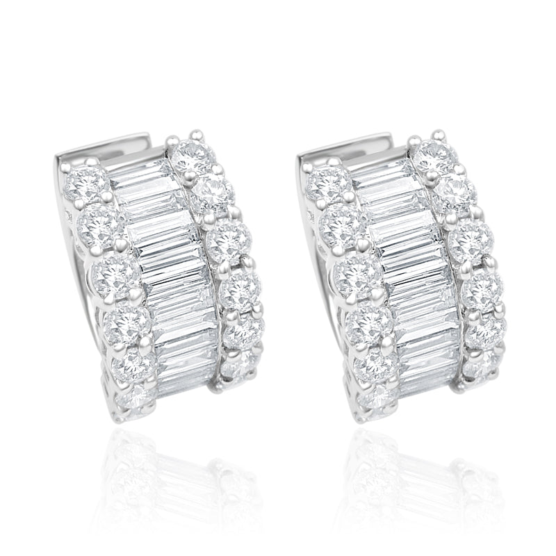 BAGUETTE | Large Diamond Hoops