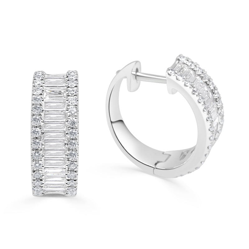 BAGUETTE | Small Diamond Hoops