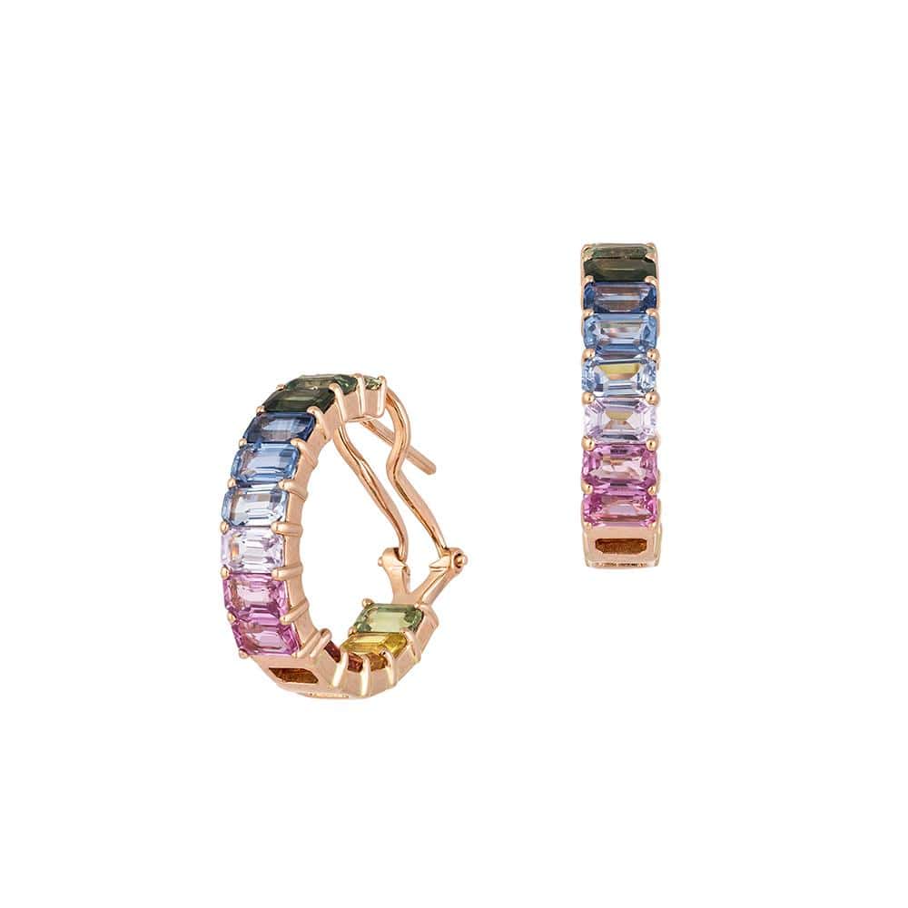 RAINBOW | Gemstone Hoop Earrings