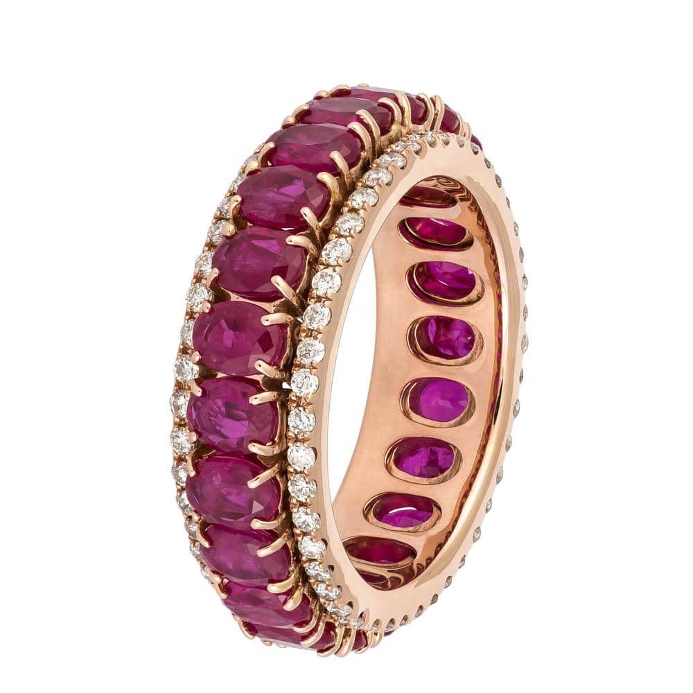 RAINBOW | Ruby Centre Eternity Diamond Ring