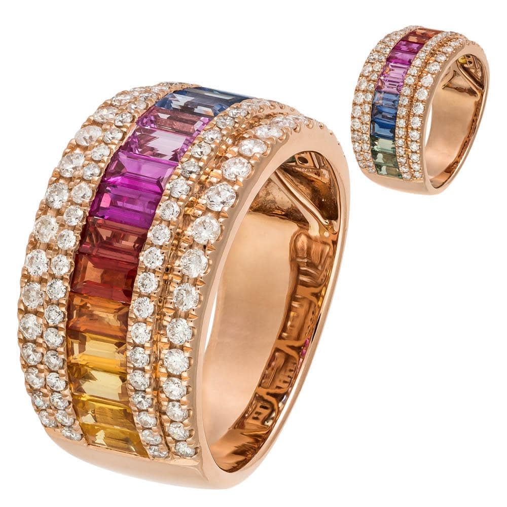 RAINBOW | 5 Row Diamond Band