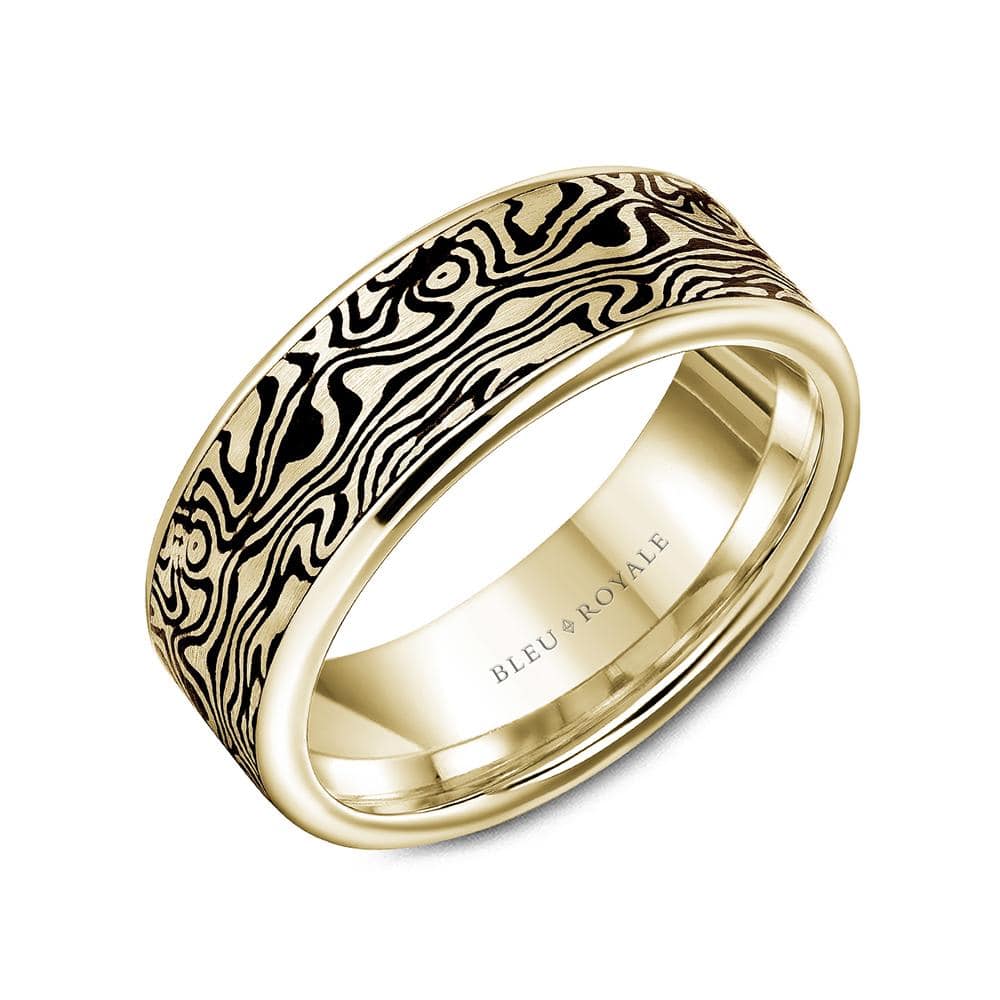 Snake Pattern High Polish Gold Ring