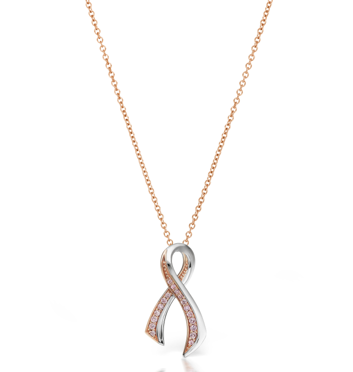 Argyle Pink Diamond Breast Cancer Awareness Ribbon Pendant