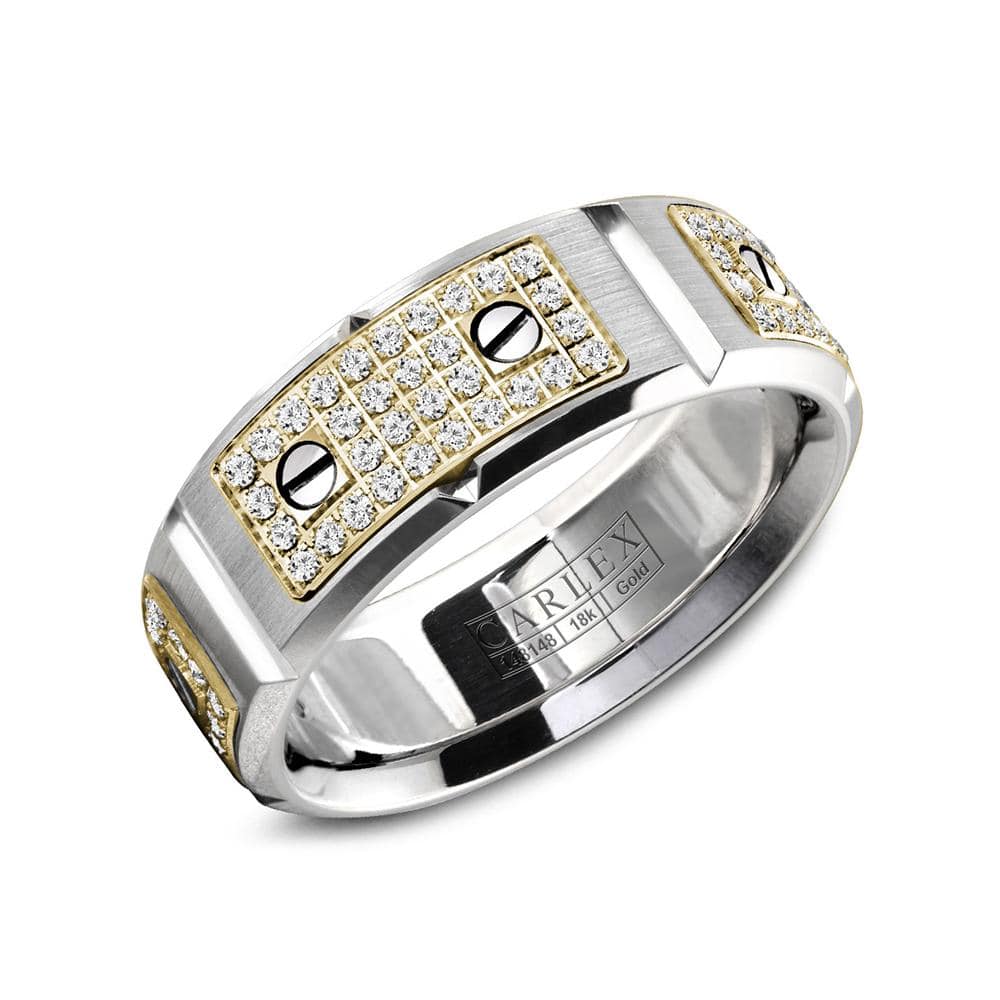 Juego de aleación de oro amarillo con etiqueta de diamante con tornillo
