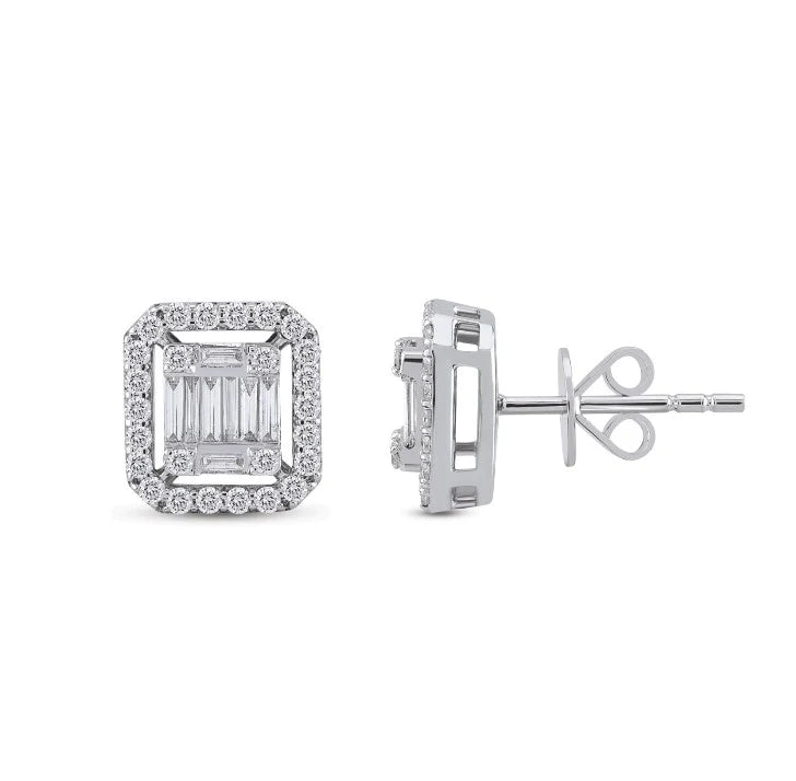 Baguette diamond earrings online